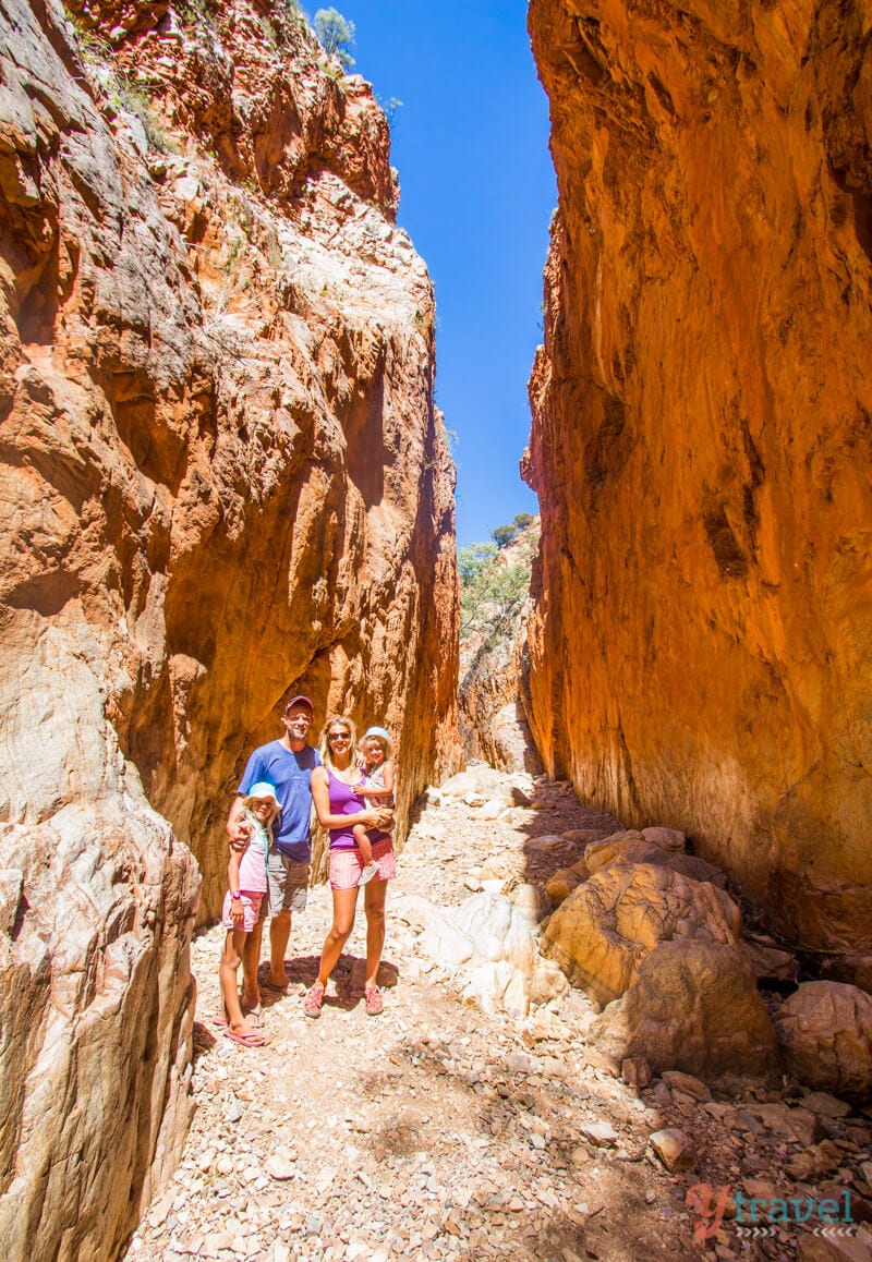 makepeace family standing in Standley Chasm
