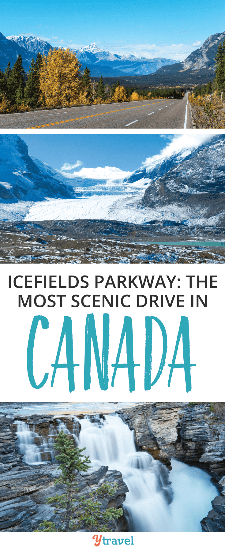 Icefields Parkway is the most scenic drive in Canada! Check out these beautiful lakes, waterfalls and jaw dropping mountains.