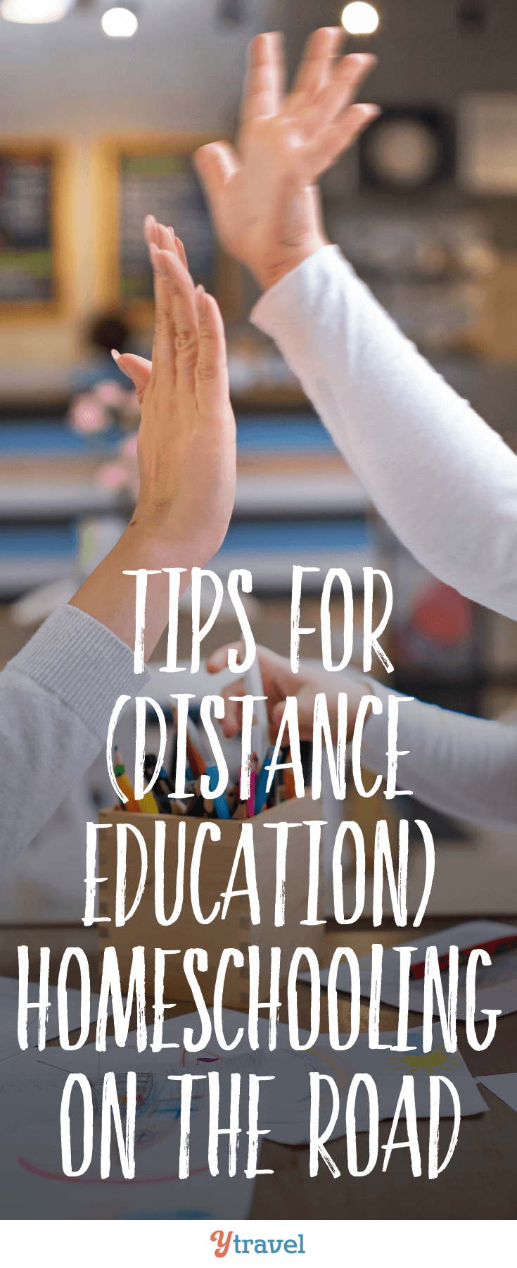 Check out these tips for distance education homeschooling on the road!