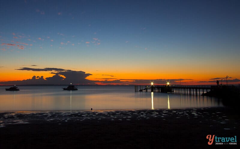 Sunset at Kingfisher Bay on Fraser Island in Australia