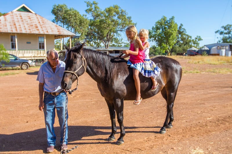 The kids loved their horse ride with Johnny at Bonus Downs Farm Stay in Outback Queensland