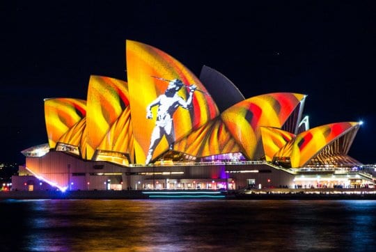 The Sydney Opera House during the Vivid Sydney Festival of lights.