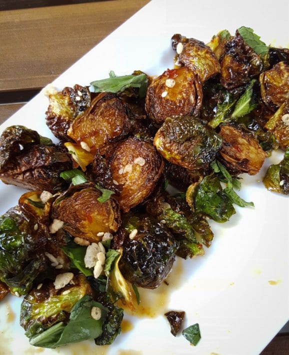brussel sprouts on a plate
