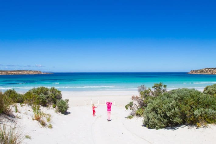 Fishery Bay on the EAst Coast of the Eyre Peninsula has to be one of the best beaches in Australia. It's a good stopover on your road trip with kids in South Australia. Click to read more tips on things to do on the Eyre Peninsula