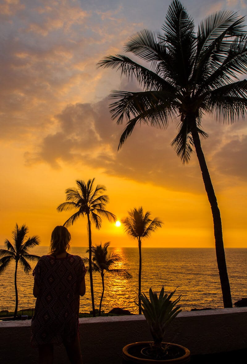 Sunset over Keauhou Bay from the Sheraton Kona - Big Island Hawaii