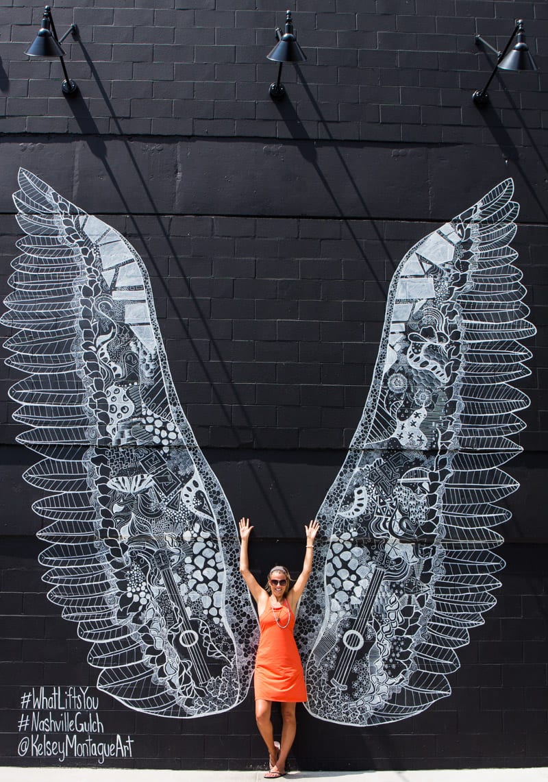 Angel wings in the Gulch neighborhood of Nashville, Tennessee