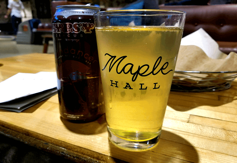 pints on the table at Maple Hall Bowling Alley