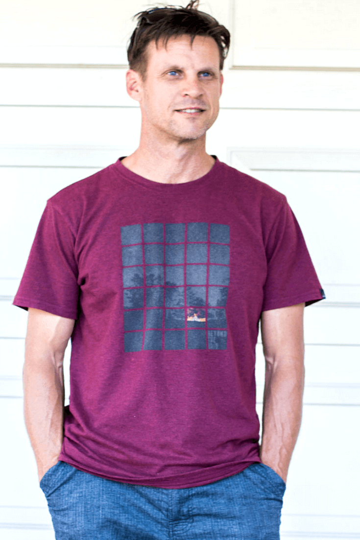 I like going off the grid when I travel as much as possible and I love this off the grid t-shirt, made from lightweight organic cotton. My color is raisin but also comes in emerald water. 