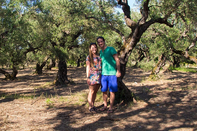 Joey and Ali in the Olive Orchard of Zakynthos