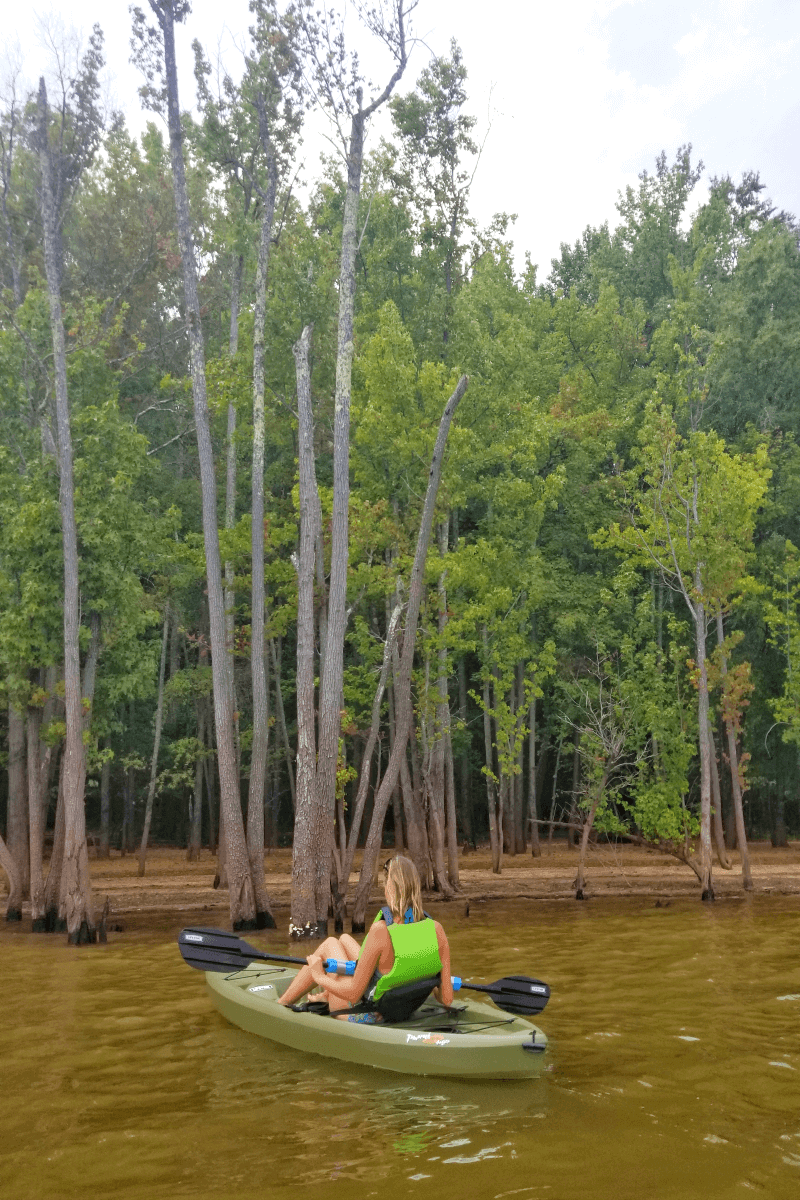 Kayaking on Kerr Lake, North Carolina