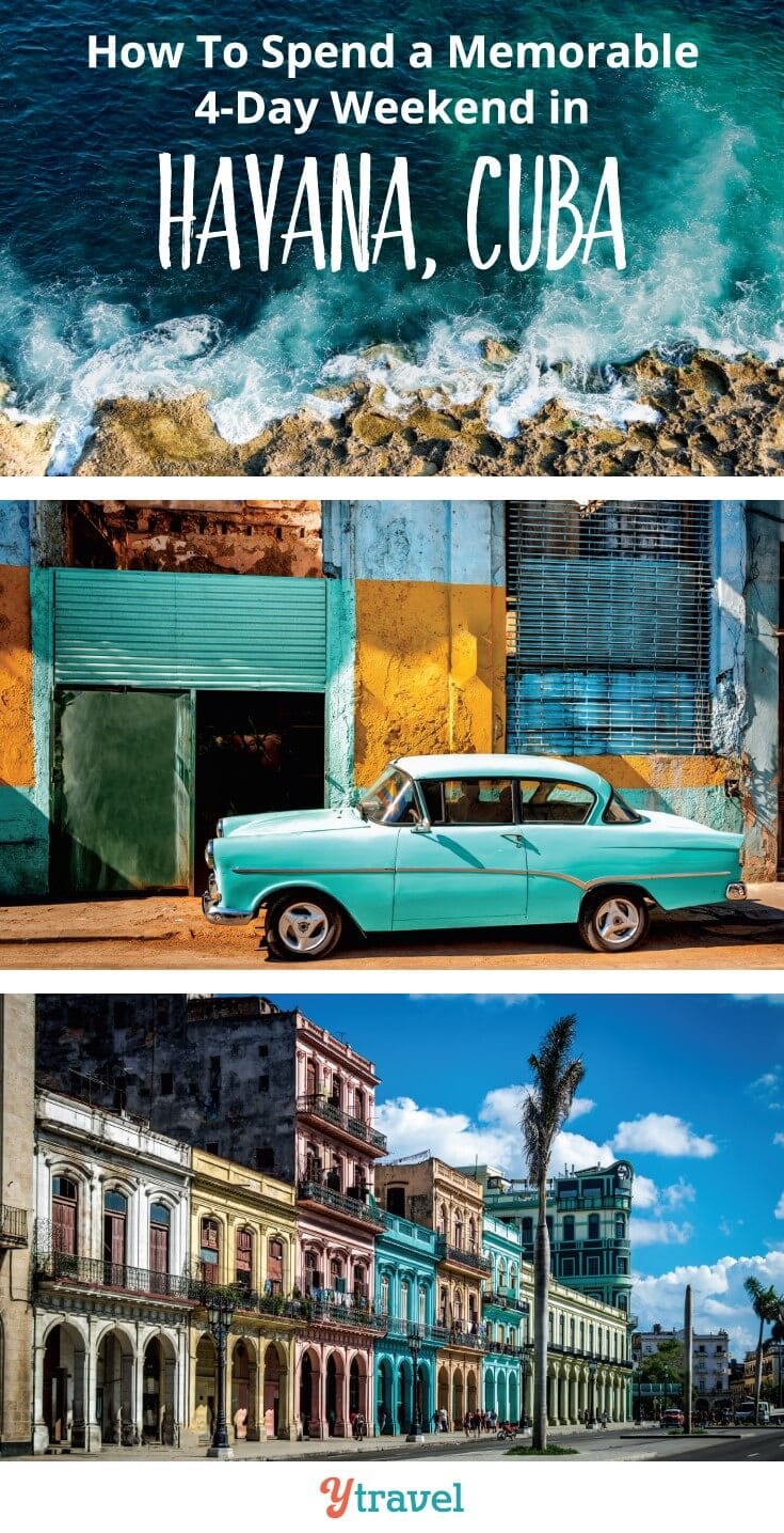 How to spend a 4 day weekend in Havana Cuba. What a great idea to visit Cuba for a weekend. It's so easy to do from the USA.. at the moment. Quick before you can no longer go!