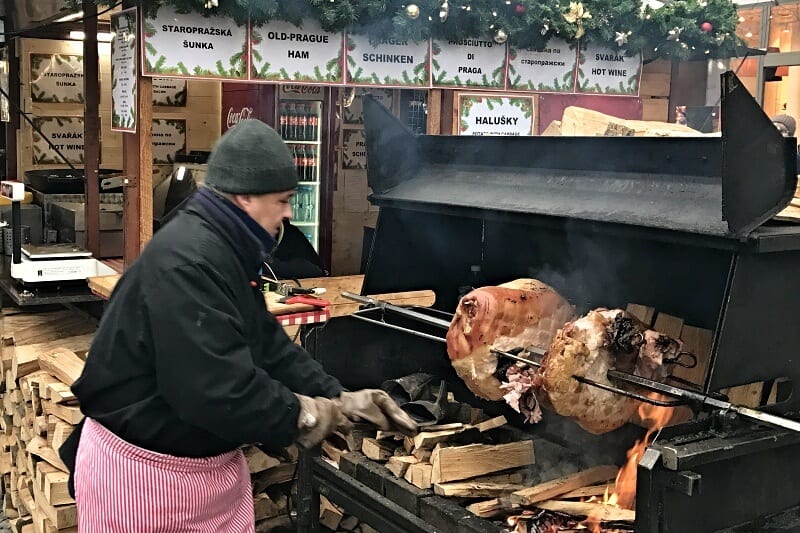 Roasted ham, Christmas markets in Prague
