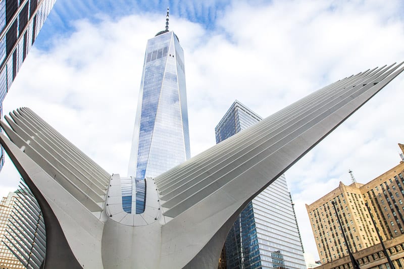 The Oculus in front of One World Freedom Tower