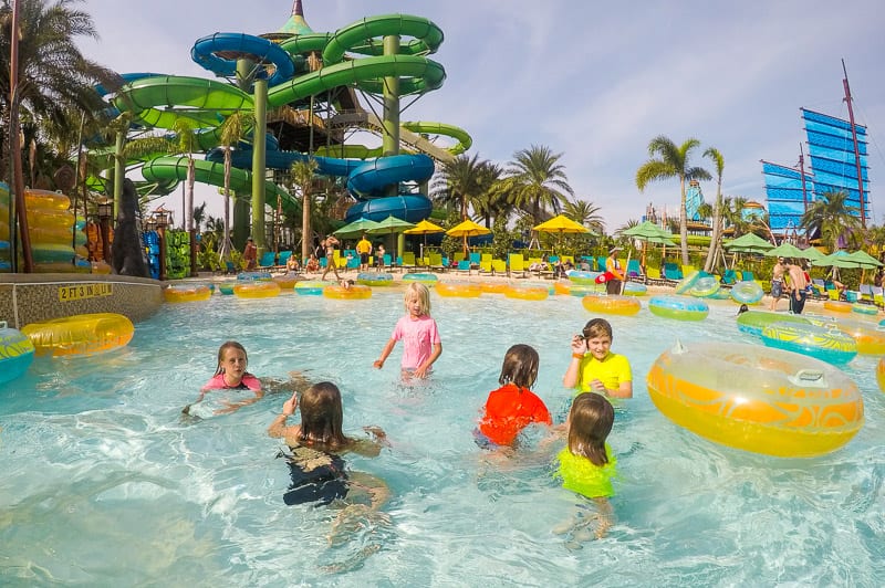 kids in swimming pool Universal's Volcano Bat Water Park in Orlando, Florida