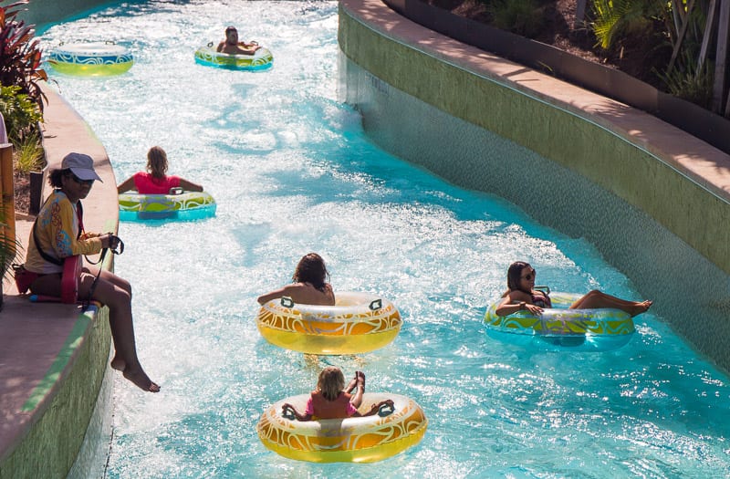 people on Lazy River at Universal's Volcano Bay