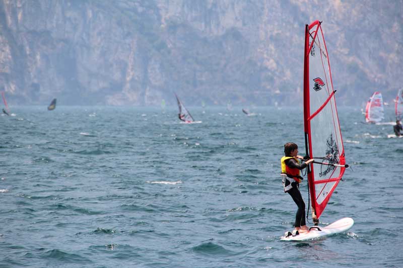 people Windsurfing on Lake Garda