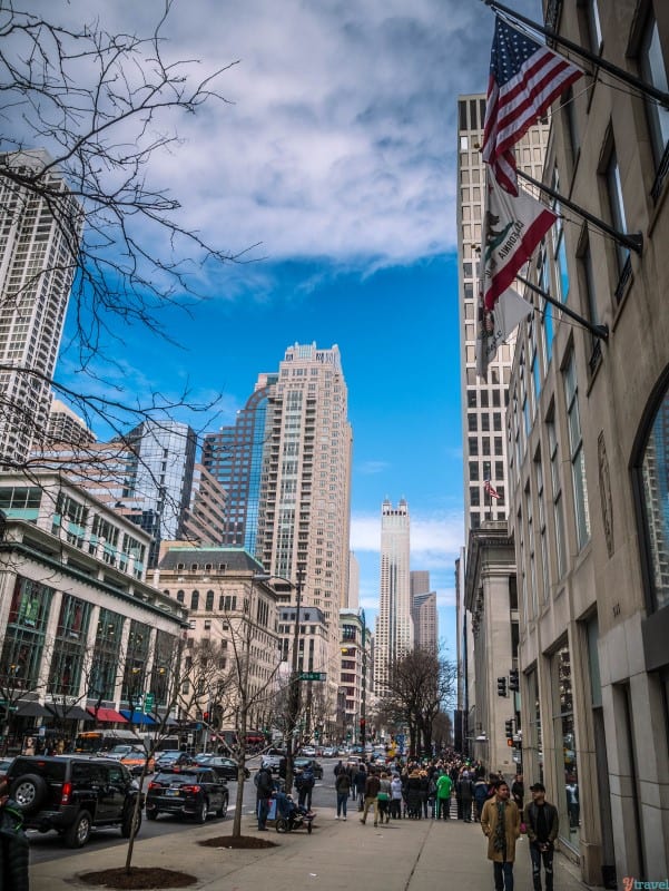 buildings along the Magnificent Mile Chicago