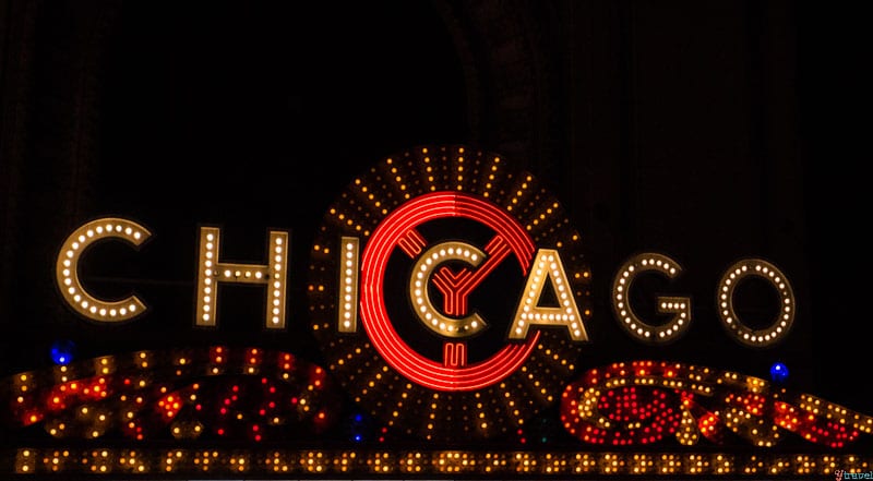 chicago sign in neon lights