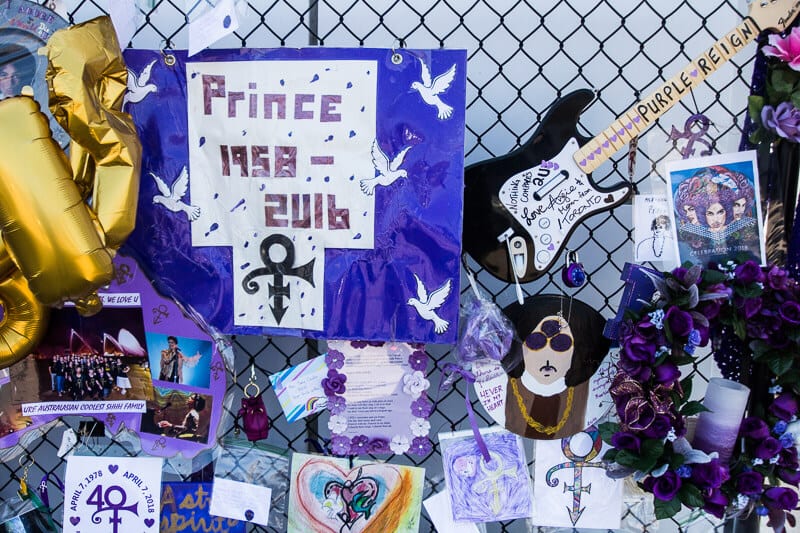 Tribute fence for Prince outside Paisley Park