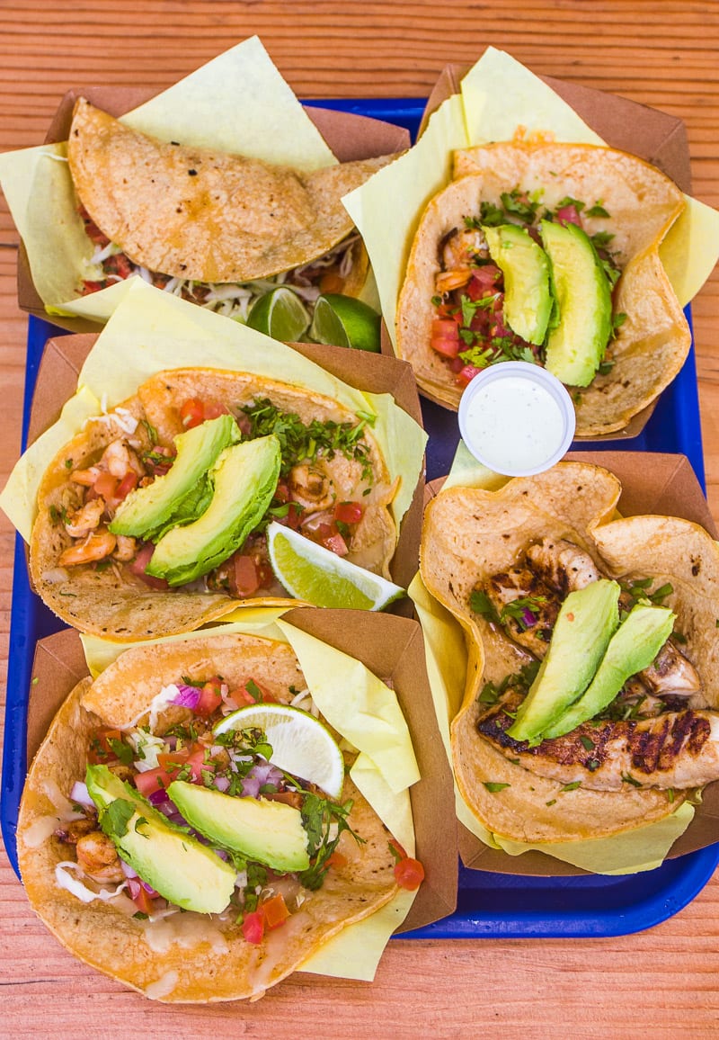 Yummy fish tacos at Oscars Mexican Seafood, San Diego, California