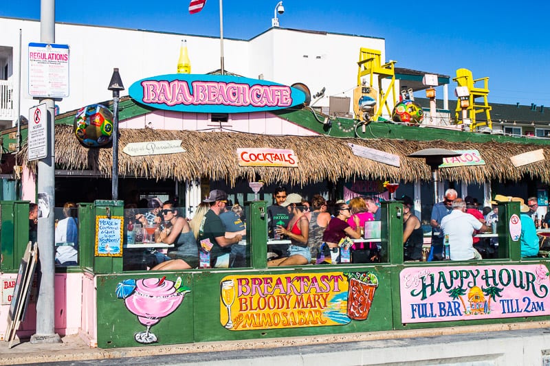 Cool beach cafe in Pacific Beach, San Diego