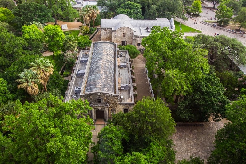 aerial view of alamo from emily morgan room