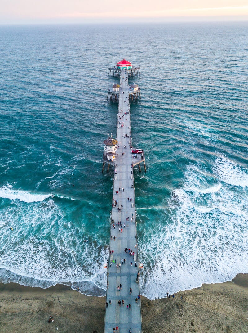 aerial presumption    of Huntington Beach Pier.