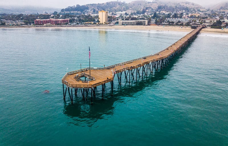 aerial view of Ventura Pier, California