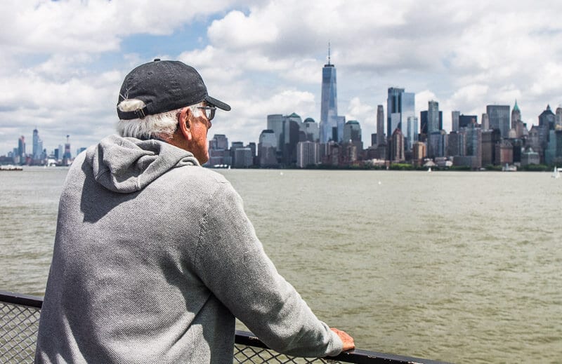 Liberty Island views of Manhattan