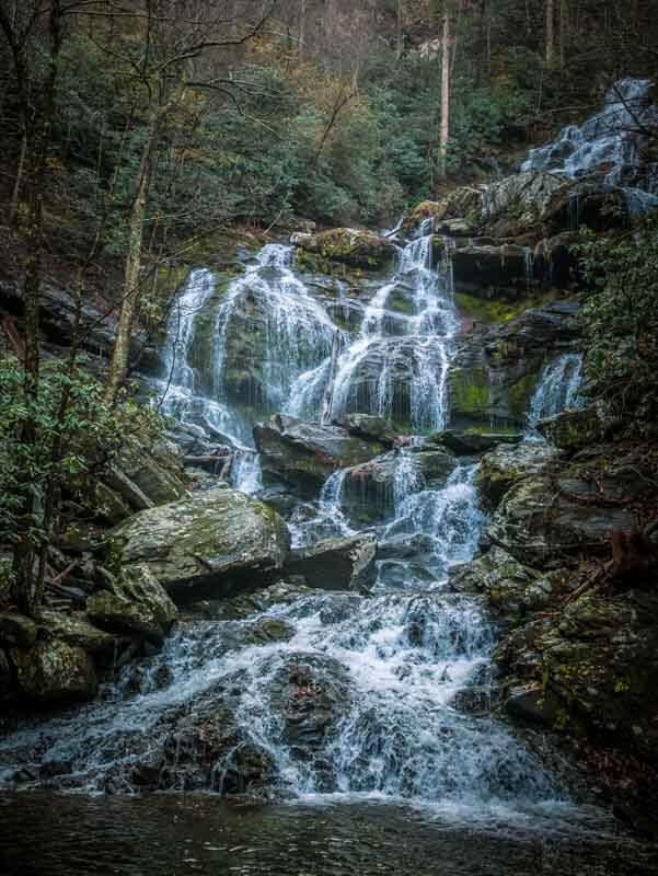 Catawba Falls in the lush forest