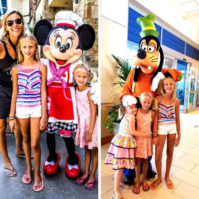 Meeting Minnie and Goofy at Disneyland Hotel