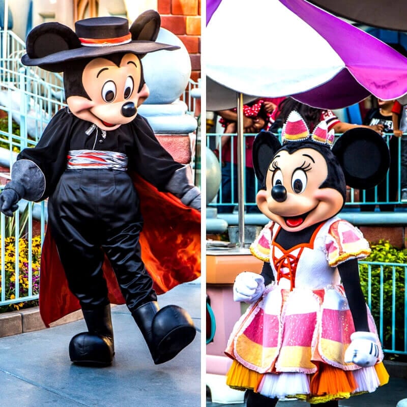 Disney characters at Mickeys Halloween Party