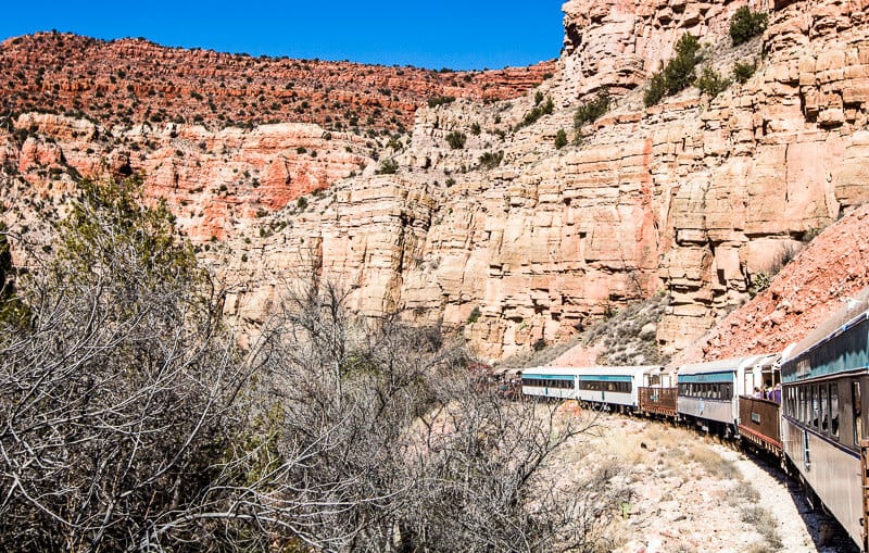 train going through the The Verde Canyon 