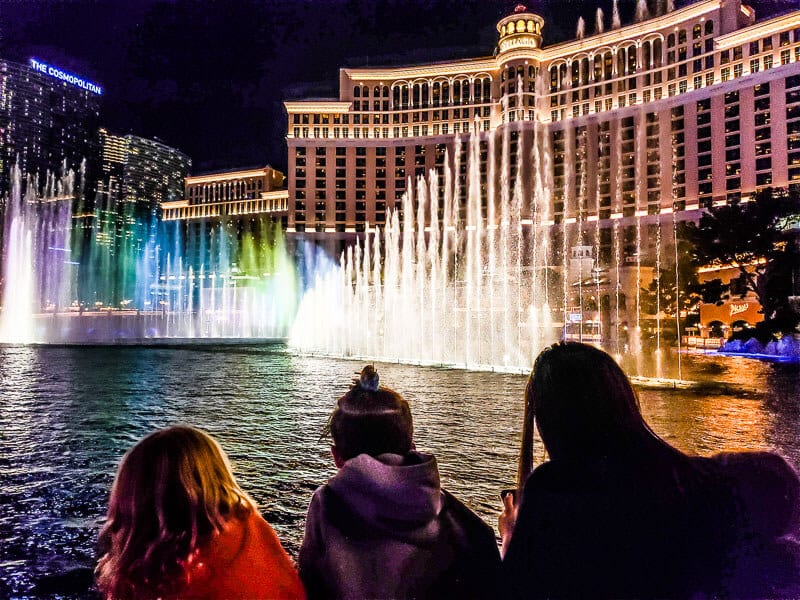 peopel looking at The Bellagio Fountains