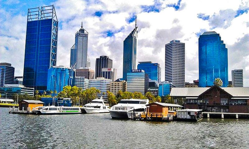 perth skyline from swan river