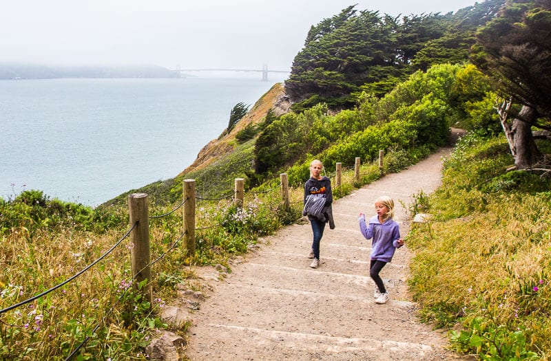 San Francisco family activities - hiking the lands end trail
