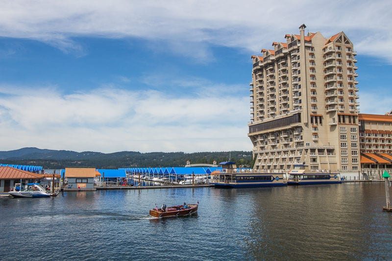 view of Coeur D'Alene Resort from water
