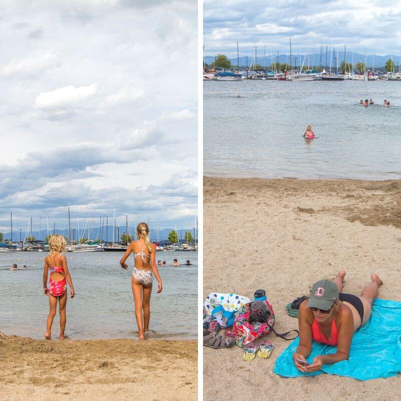 family enjoying Sandpoint City Beach - 
