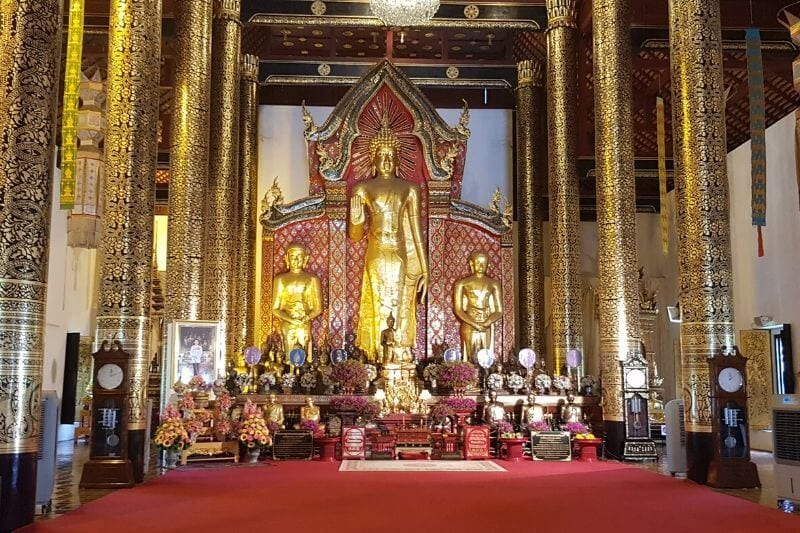 Inside Wat Chedi Luang Buddhist temple Chiang Mai