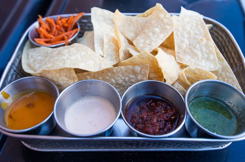 plate of chips and dips