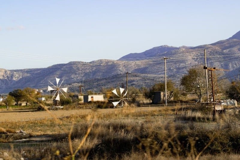 The traditional landscape and the windmills of the Lasithi plateau
