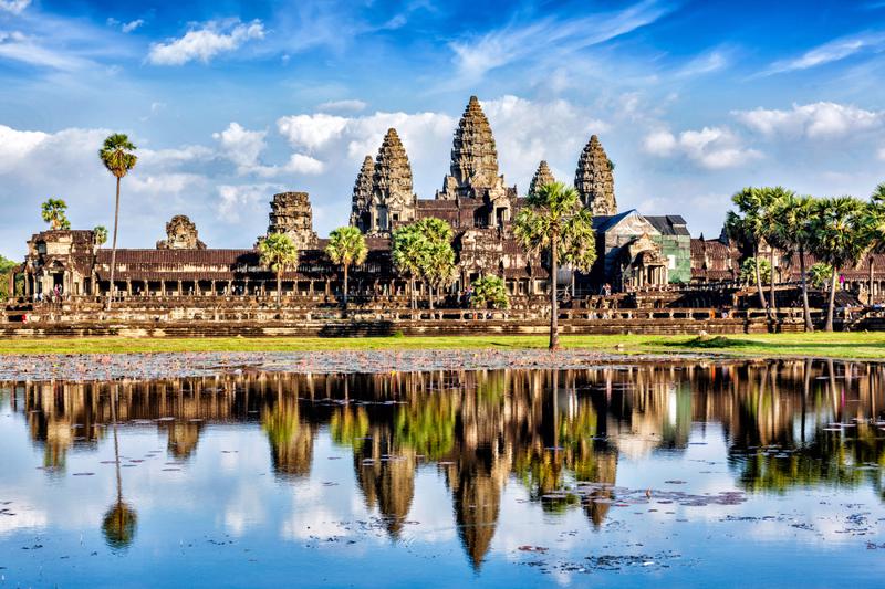 Angkor Wat with reflection in water