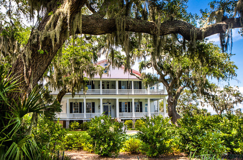exterior of the big chill house under live oak tree