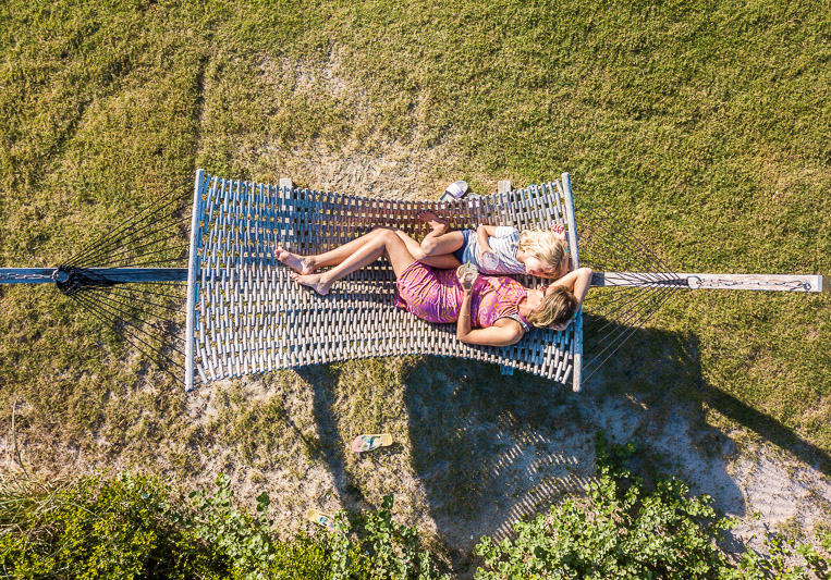 woman and child on hammock