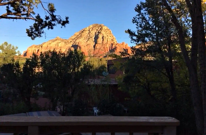 view of Thunder Mountain, Sedona from the back deck
