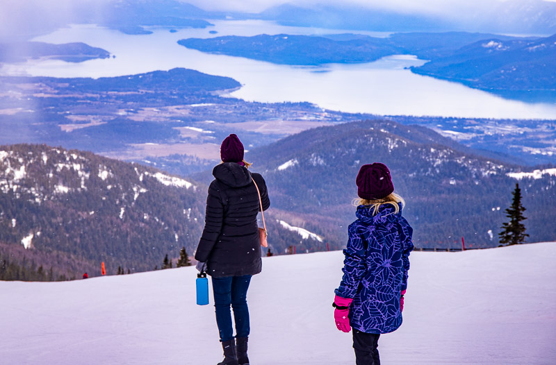 people looking at Views from top of Schweitzer Ski Resort