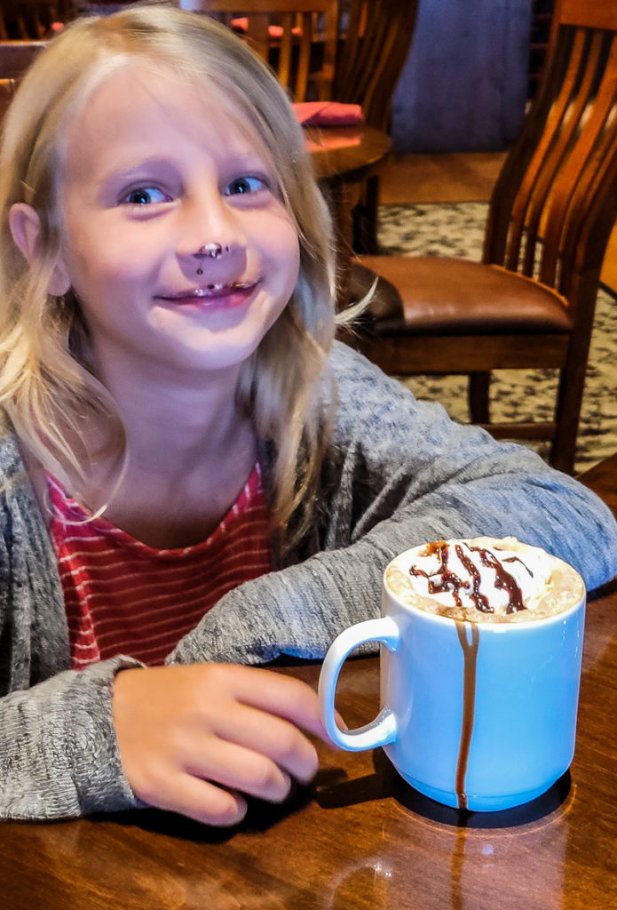 girl with a hot chocolate