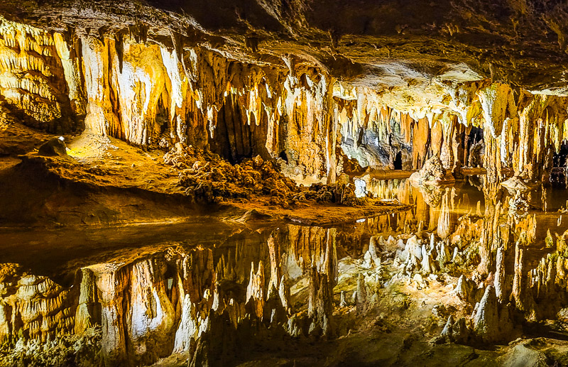 reflections of stalactites