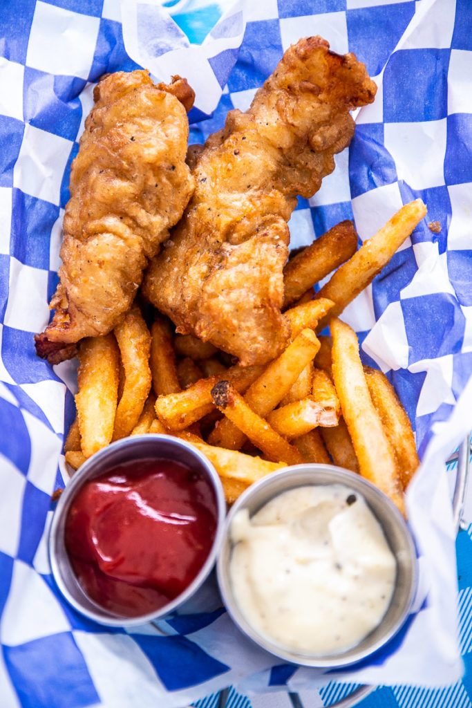 basket of fish and chips