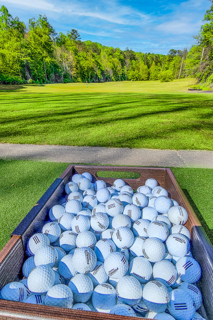 close up of golf balls